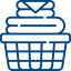 Icon of a laundry basket filled with folded clothes.